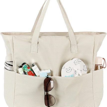 Large Tote Bag for Beach and Pool, Sandproof Beach Bag with Zipper – image 26