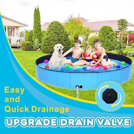 Foldable Swimming Pool, Hard Plastic Kiddie Pool with Drain Plug and Non Slip Bottom – image 8
