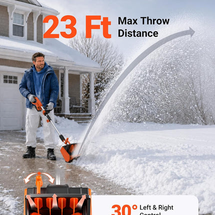 Electric Snow Shovel with Battery and Quick Charger, Cordless Snow Shovel 13 Inch