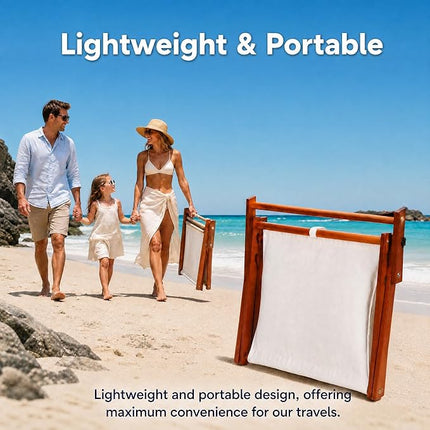 Beach Pillow with Face Shade, Outdoor Sun Shade with Foldable Wood Frame