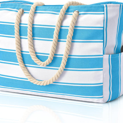 Beach Tote Bag Sandproof, Pool Bag and Gym Tote with Zip Top – image 8