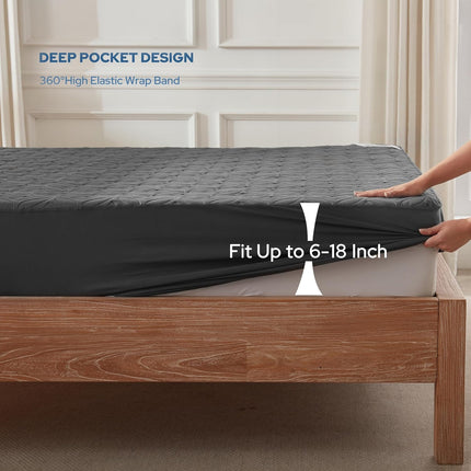 Waterproof Mattress Protector, Quilted Waterproof Bed Cover for Twin to California King