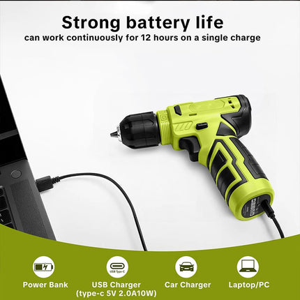 Cordless Drill Set, Household Tool Kit for Home Repair and DIY