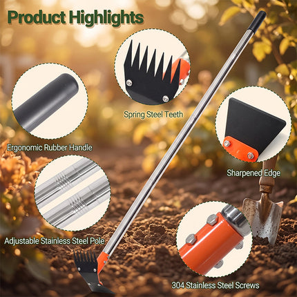 Garden Hoe with Long Handle, Gardening Tools – image 13