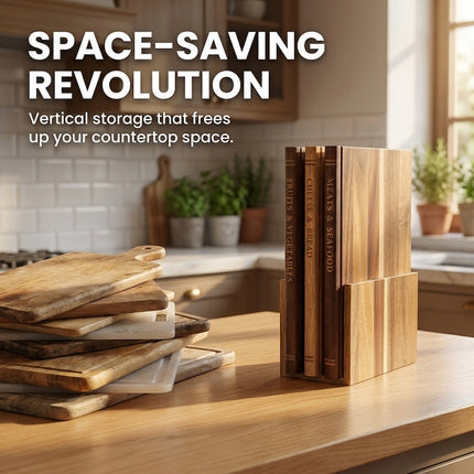 Wood Cutting Boards for Kitchen, Acacia Cutting Board Set of 3 with Holder – image 8