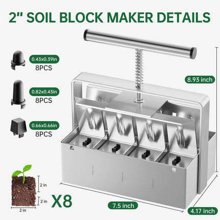 Soil Blocker 20 Cell and 8 Cell, Seed Planting Tool for Seedlings – image 9