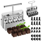 Soil Blocker 20 Cell and 8 Cell, Zinc Coated Steel Soil Block Maker with 3 Seed Pins, Seed Planting Tool for Seedlings