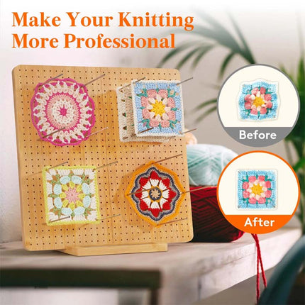 Crochet Blocking Board with Pins for Knitting and Granny Squares, Gift for Crocheters – image 5