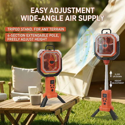 Portable Fan with Stand, Battery Powered Jobsite Fan – image 12