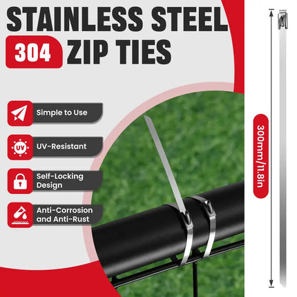 Zip Tie Gun Kit with 100 Metal Zip Ties – image 7