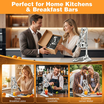 Cast Iron Juicer with Suction Base, Hand Press Citrus Juicer – image 9