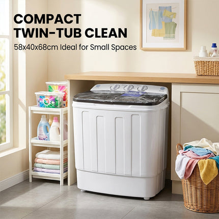 Portable Washer and Dryer Combo, Twin Tub Mini Washing Machine – image 12