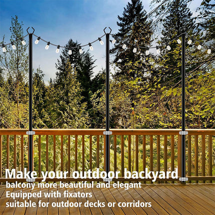 String Light Poles for Outdoor Patio, Adjustable Outdoor Light Poles for Backyard – image 7