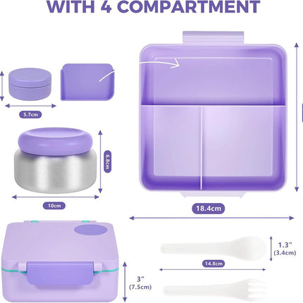 Insulated Lunch Box for Kids, Bento Lunch Box with Food Jar and Utensils – image 9