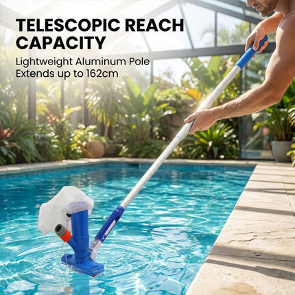 Pool Vacuum for Above Ground Pool, Hose Pool Vacuum with Brush Head and Pole Set – image 9