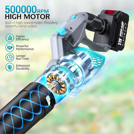 Cordless Leaf Blower with 2 Batteries and Charger, Electric Leaf Blower – image 8