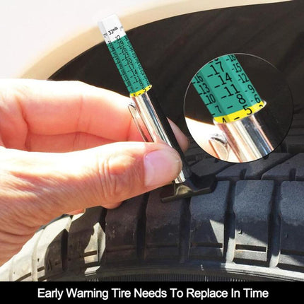 Tire Tread Depth Gauge Universal, Color Coded Tire Wear Indicator with Pocket Clip
