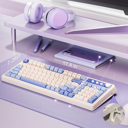 Wireless Gaming Keyboard, Bluetooth Computer Keyboard with Knob and Display – image 10