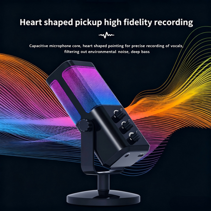 RGB Gaming Microphone, Computer Microphone for Streaming with Headphone Jack – image 7