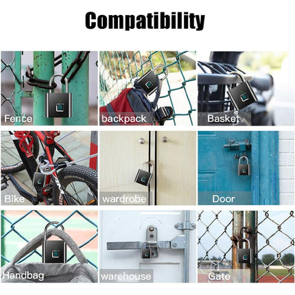 Fingerprint Padlock Keyless, Bike Lock – image 8