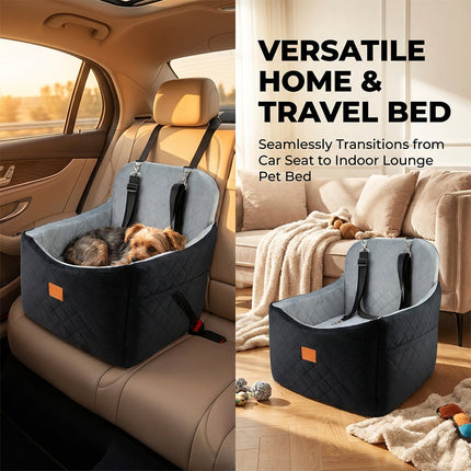 Dog Car Seats for Back Seat, Dog Travel Kennel with Side Zipper – image 9
