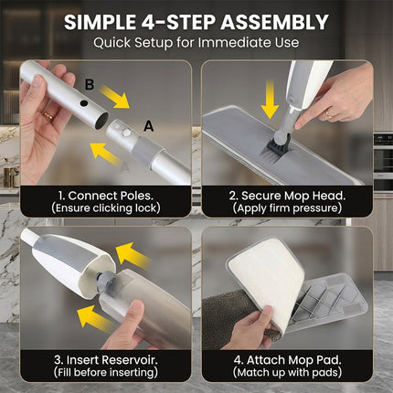 Microfiber Mop for Floor Cleaning, Dust Mop with 360 Degree Rotating Head – image 9