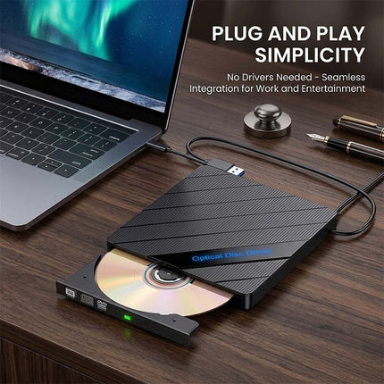 External CD Drive, 8 in 1 USB C DVD Drive with SD Card Reader and USB Hub for Laptop and Mac – image 9