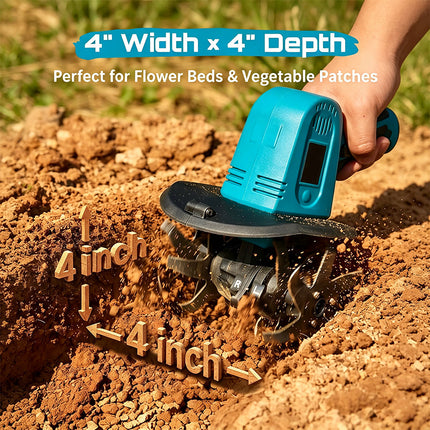 Electric Garden Tiller Cultivator, Hand Tiller Cordless with 2 Batteries – image 8