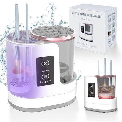 Electric Makeup Brush Cleaner Machine with Dryer, 3 in 1 Brush Spinner, Makeup Brush Holder for Vanity Accessories