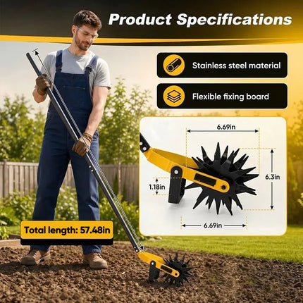 Hand Tiller Cultivator and Weeding Tool, Small Tiller for Raised Beds and Garden Rows – image 9