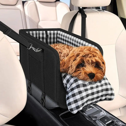 Center Console Dog Car Seat for Small Dogs, Pet Car Seat with Safety Belt and Removable Pillow for Travel – image 14