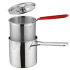 Stainless Steel Fryer with Strainer Basket, Stovetop Frying Pot for French Fries and Tempura – image 13