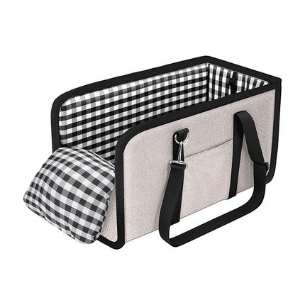 Pet Car Seat with Safety Belt and Removable Pillow for Travel