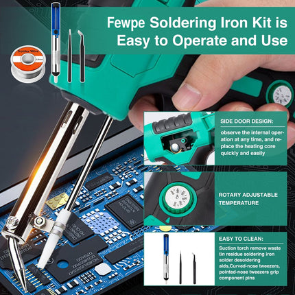 Adjustable Temperature Soldering Iron Kit, Soldering Gun with Power Switch