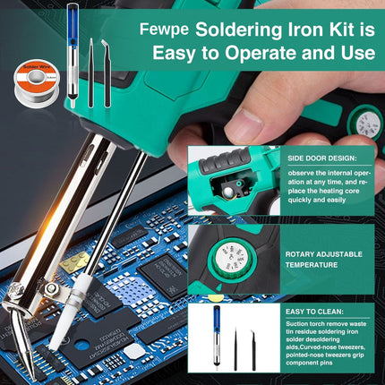 Soldering Iron Kit, Soldering Gun with Ratchet Trigger