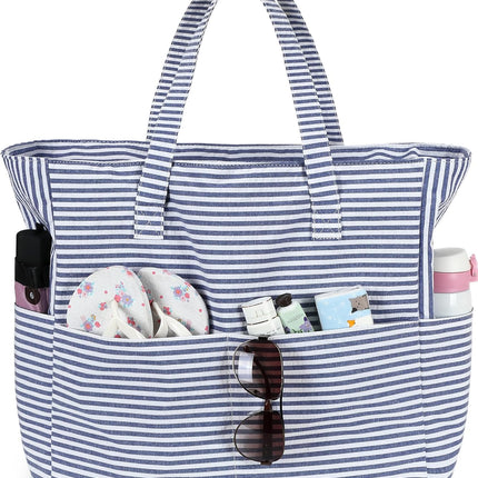Large Tote Bag for Beach and Pool, Beach Tote with Waterproof Wet Pocket for Grocery – image 13