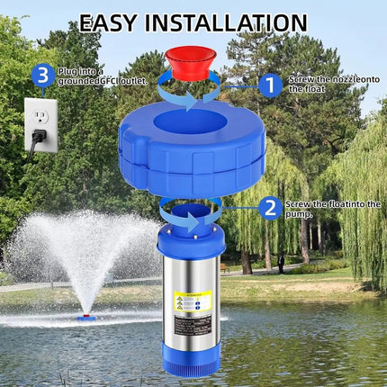 Pond Aerator Fountain, Floating Pond Fountain with Interchangeable Nozzles – image 8