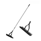 Lawn Dethatcher Rake, Heavy Duty Thatch Rakes with 15 Inch Dual Sided Head, Metal Garden Rake for Lawn Thatch and Leaves