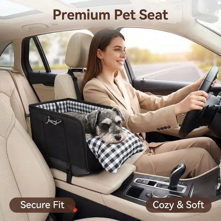Center Console Dog Car Seat for Small Dogs, Pet Car Seat with Safety Belt and Removable Pillow for Travel – image 8