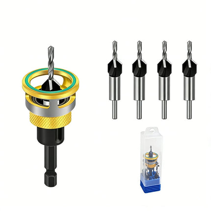 Countersink Drill Bit Set with Depth Stop, 4 Piece HSS Drill Bit for Wood and Drywall – image 12