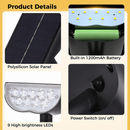 Solar Spotlights Outdoor, Solar Landscape Lighting for Yard and Garden – image 6