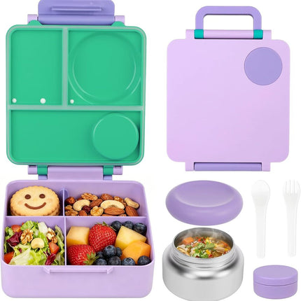 Insulated Lunch Box for Kids, Bento Lunch Box with Food Jar and Utensils – image 12