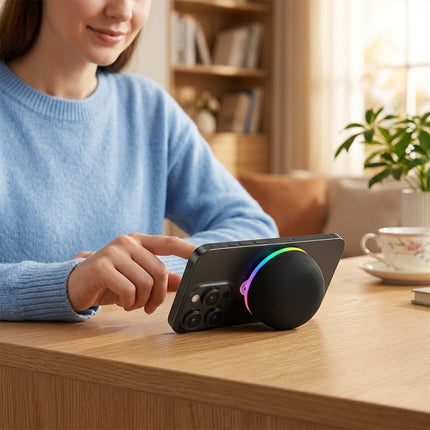 Magnetic Bluetooth Speaker with Phone Stand, Mini Wireless Speaker with 5W Bass – image 5