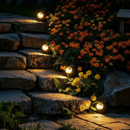 Solar Lights for Pathway, Rock Look Outdoor Solar Lights