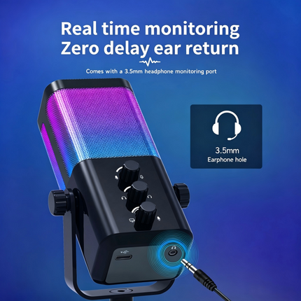 RGB Gaming Microphone, USB Microphone with Noise Reduction – image 8