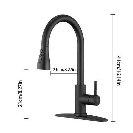 Kitchen Faucet with Sprayer, Stainless Steel Kitchen Sink Faucet with 360 Swivel Gooseneck – image 17