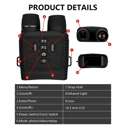 Rechargeable Hunting Binoculars with Video Recording – image 9
