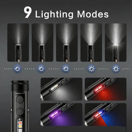 Rechargeable Flashlight, 500 Lumen EDC Flashlight with UV and Red Light – image 10