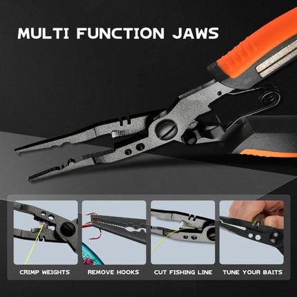Fishing Pliers Stainless Steel with Lanyard, Fishing Hook Remover and Wire Cutter – image 4