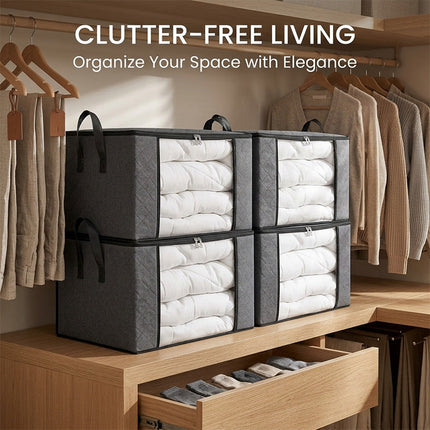 Clothes Storage Bags with Zipper, Comforter Storage Bags with Window